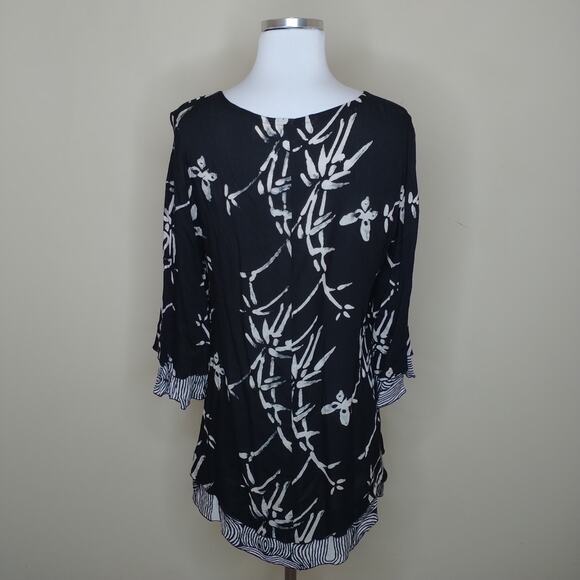 Soft Surroundings Tunic Floral Tropical Layered Rayon - Picture 6 of 7